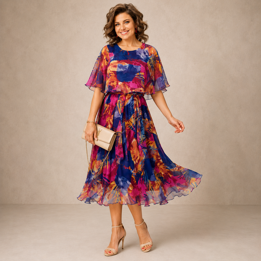 Valentina | Floral Flutter Midi Dress