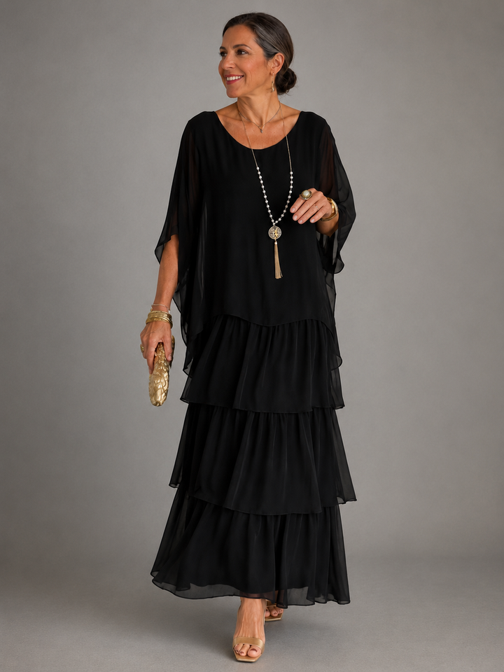 Vivian | Tiered Overlay Maxi Dress