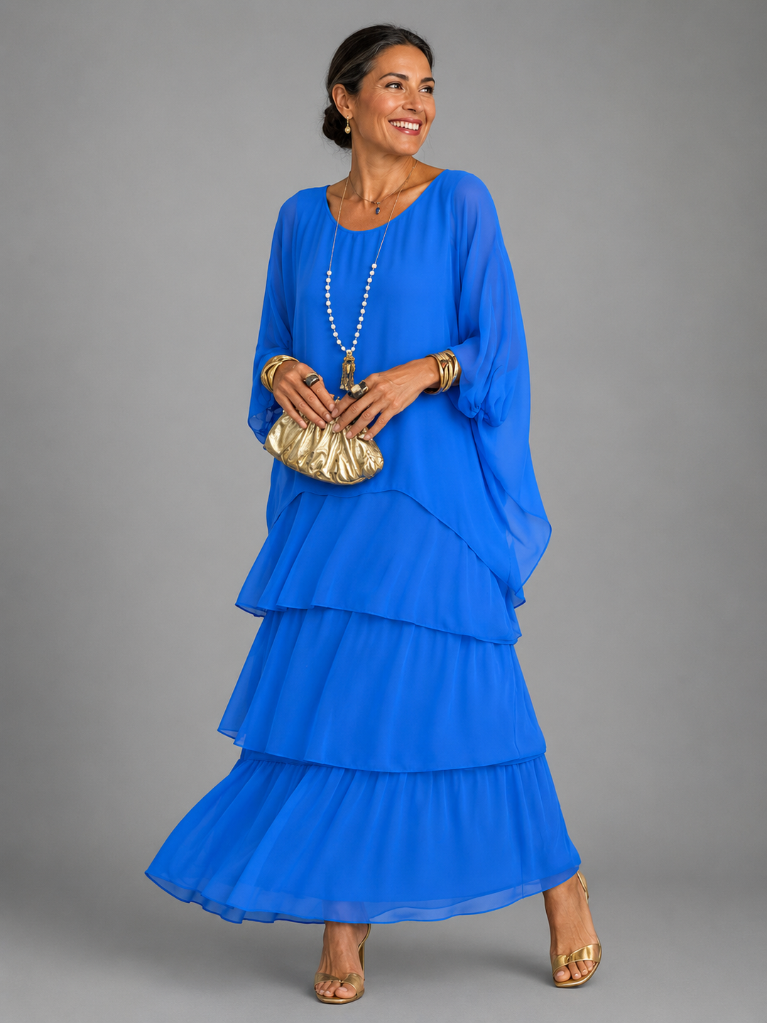 Vivian | Tiered Overlay Maxi Dress