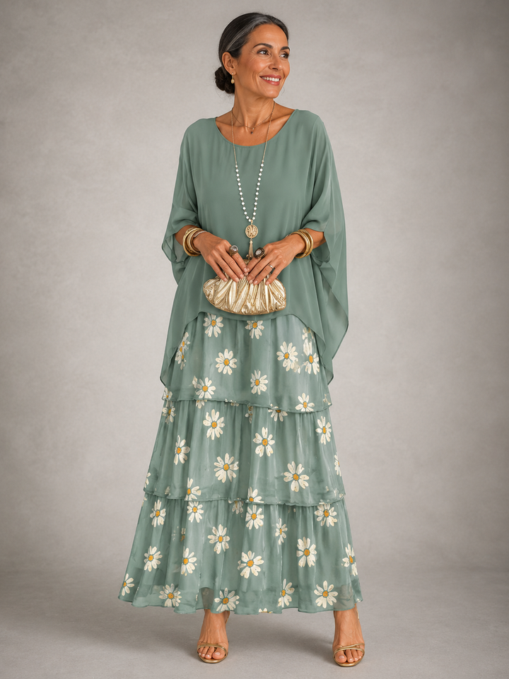 Vivian | Tiered Overlay Maxi Dress