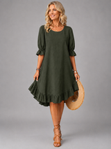 Roxanne | Ruffle-Hem Swing Dress