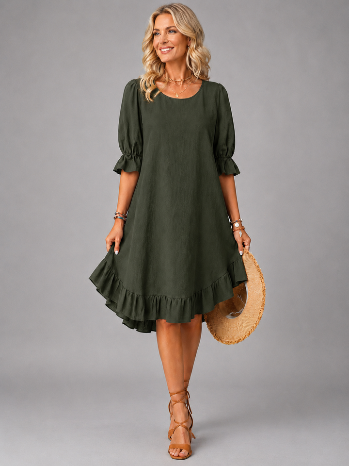Roxanne | Ruffle-Hem Swing Dress
