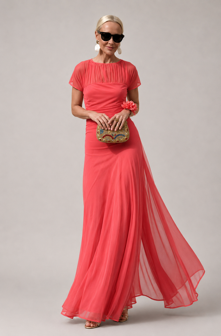 Aubrey | Illusion-Neck Evening Gown
