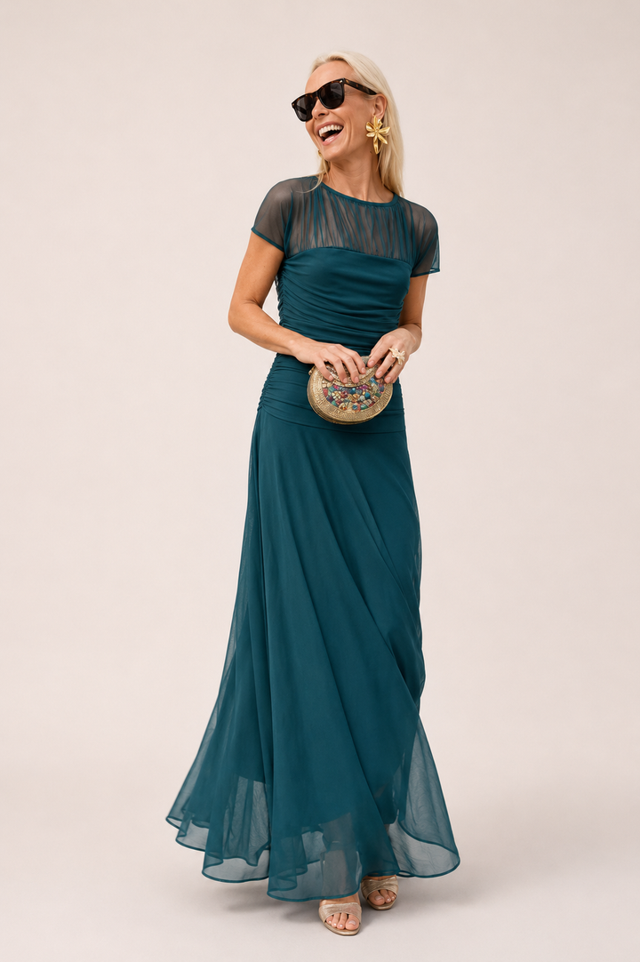 Aubrey | Illusion-Neck Evening Gown