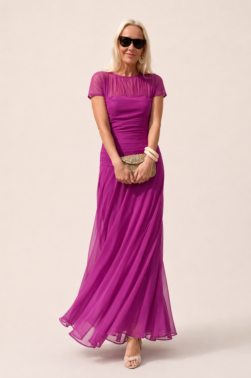 Aubrey | Illusion-Neck Evening Gown