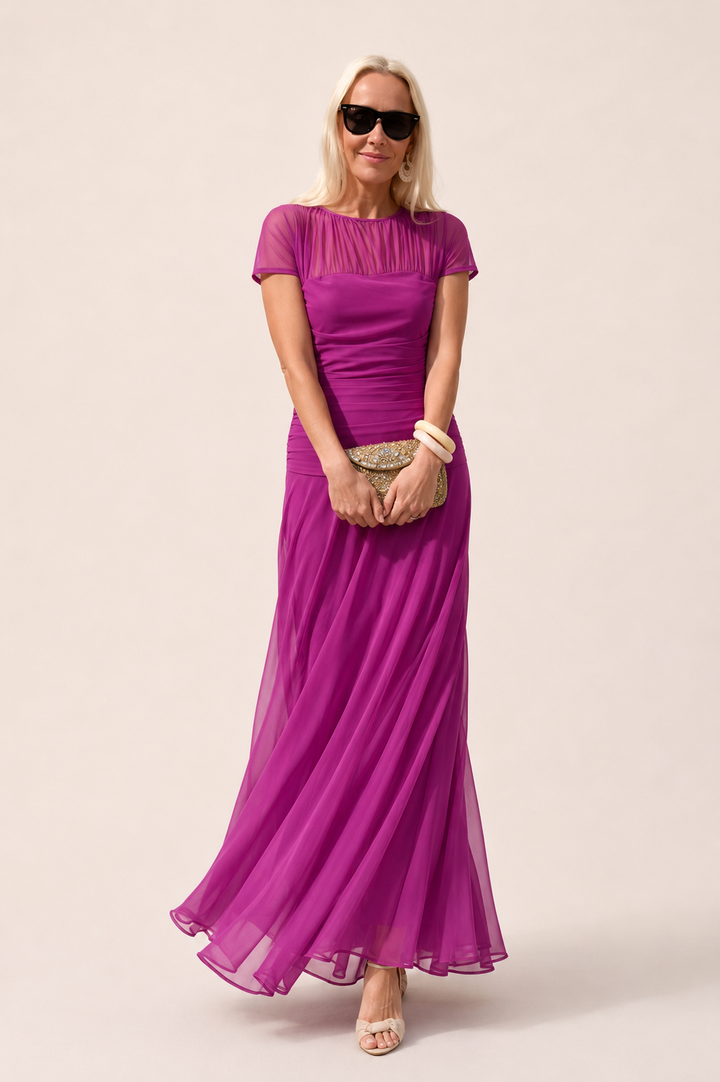 Aubrey | Illusion-Neck Evening Gown