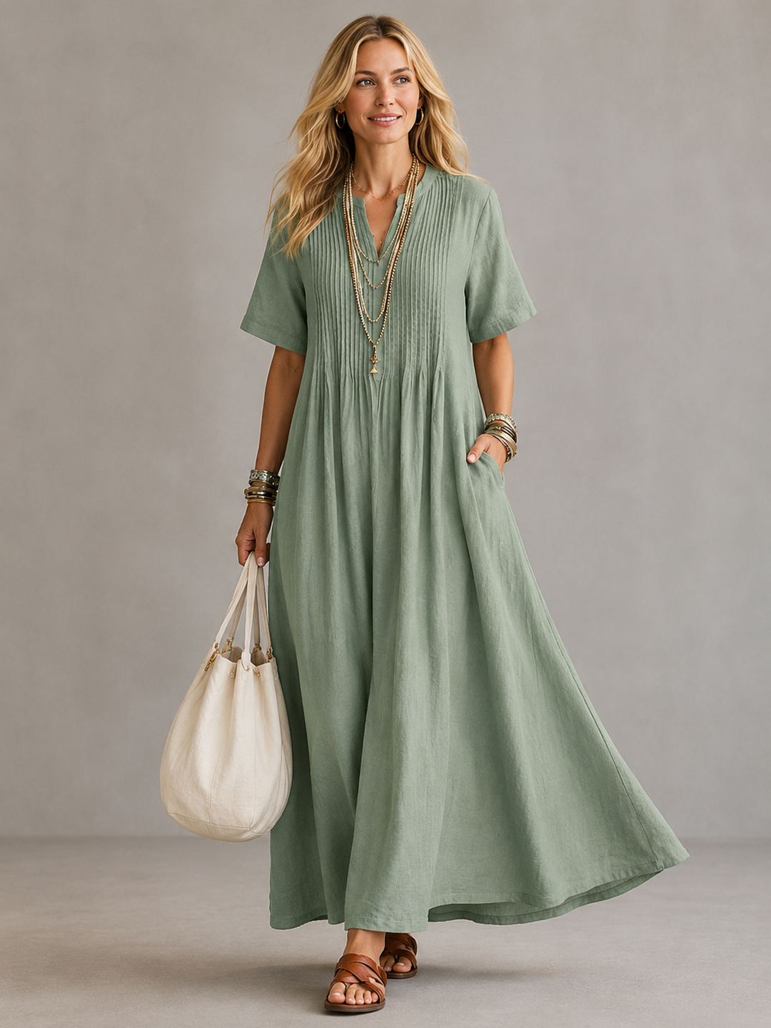 Rosaleen | Pleated Maxi Dress