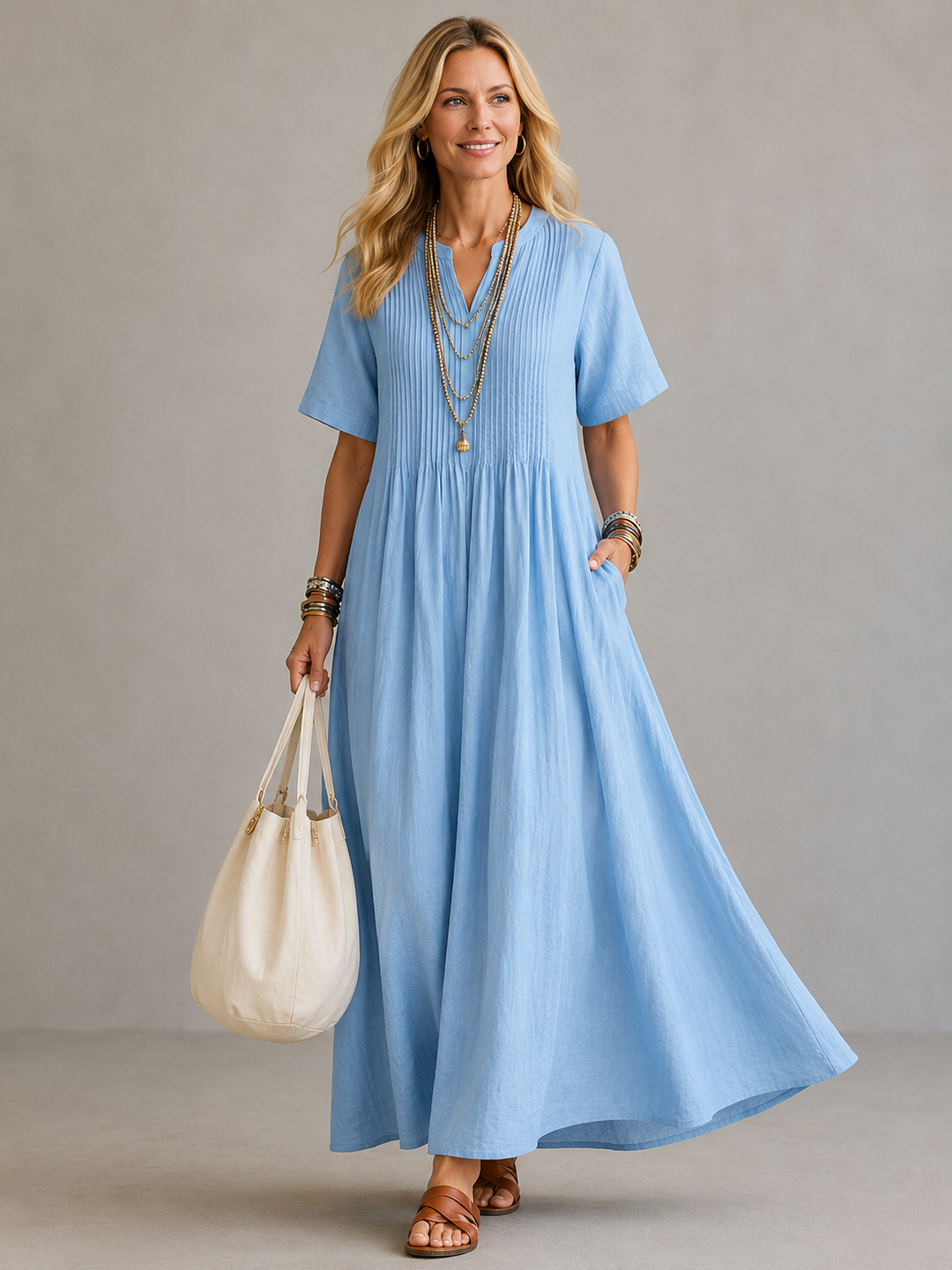 Rosaleen | Pleated Maxi Dress