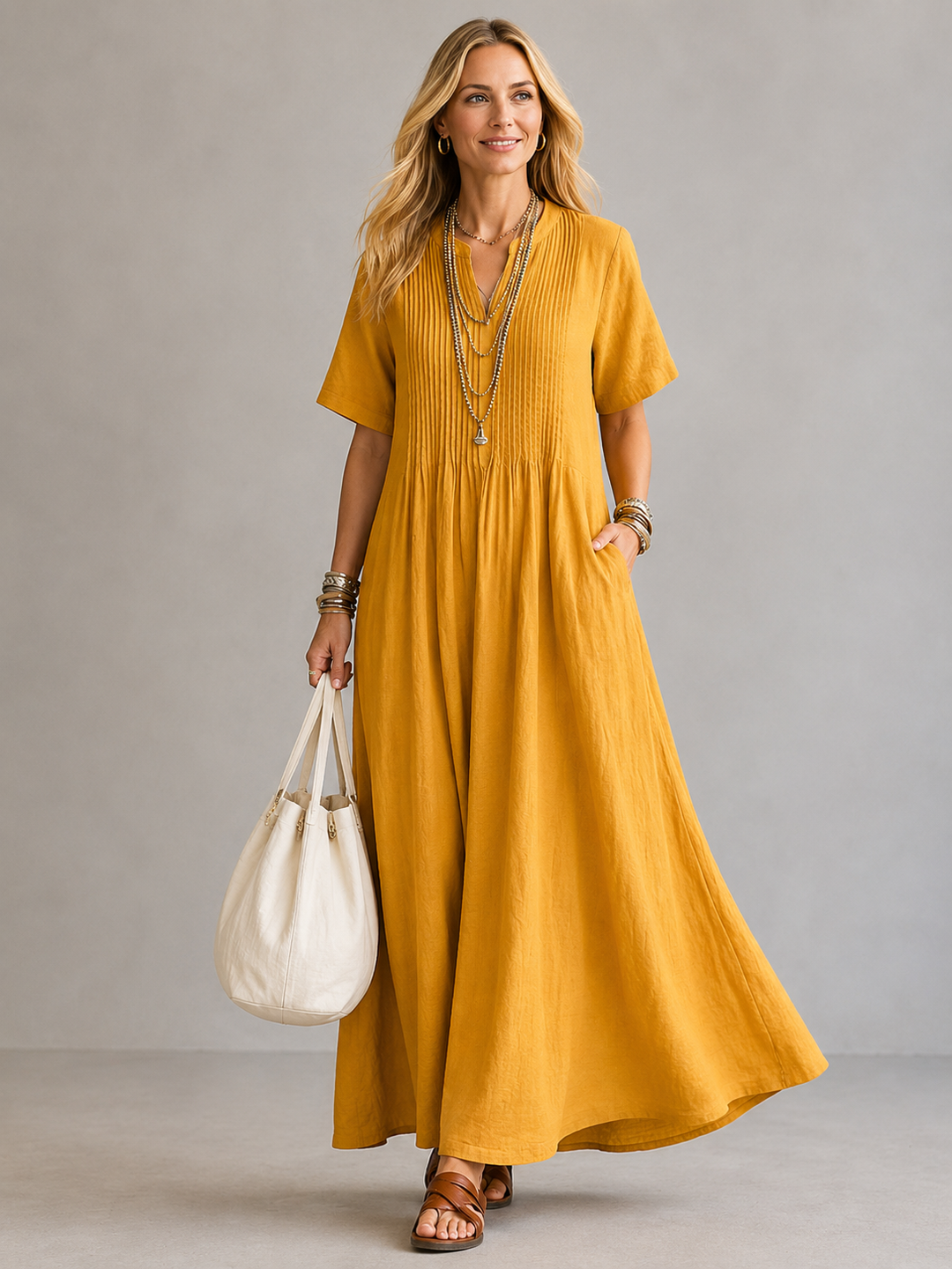 Wren | Pintuck Maxi Dress