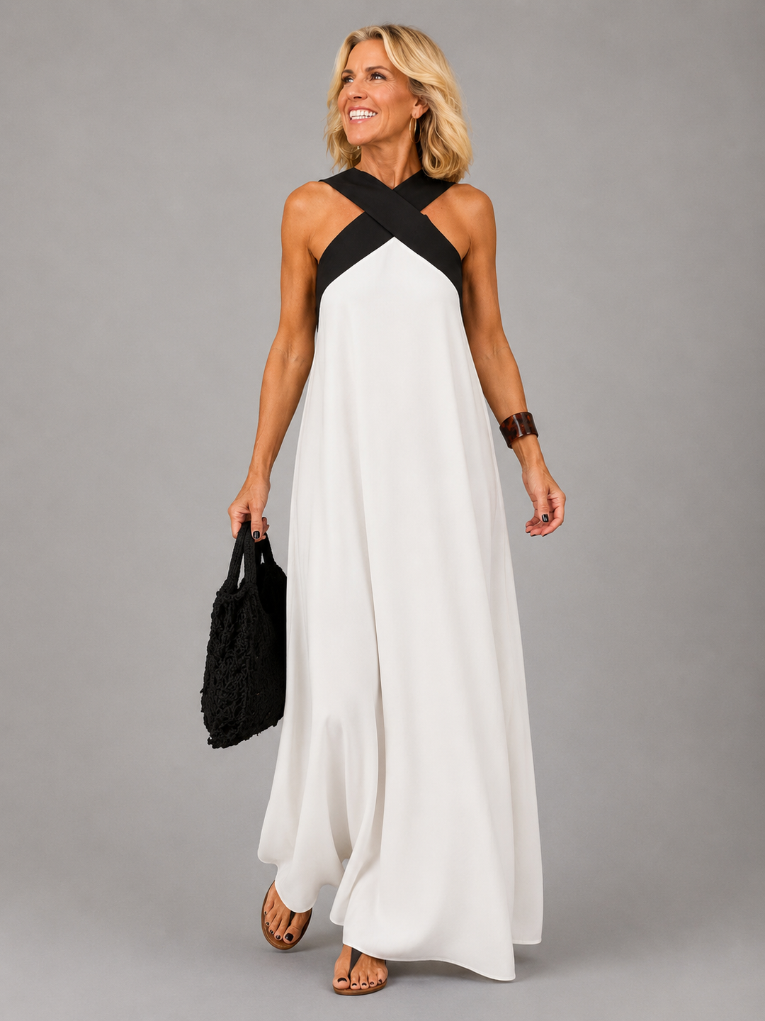 Aurora | Cross-Neck Maxi Dress