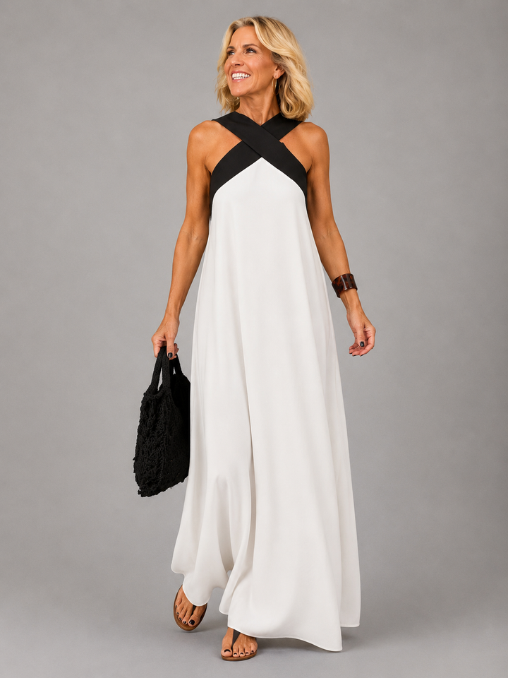 Aurora | Cross-Neck Maxi Dress