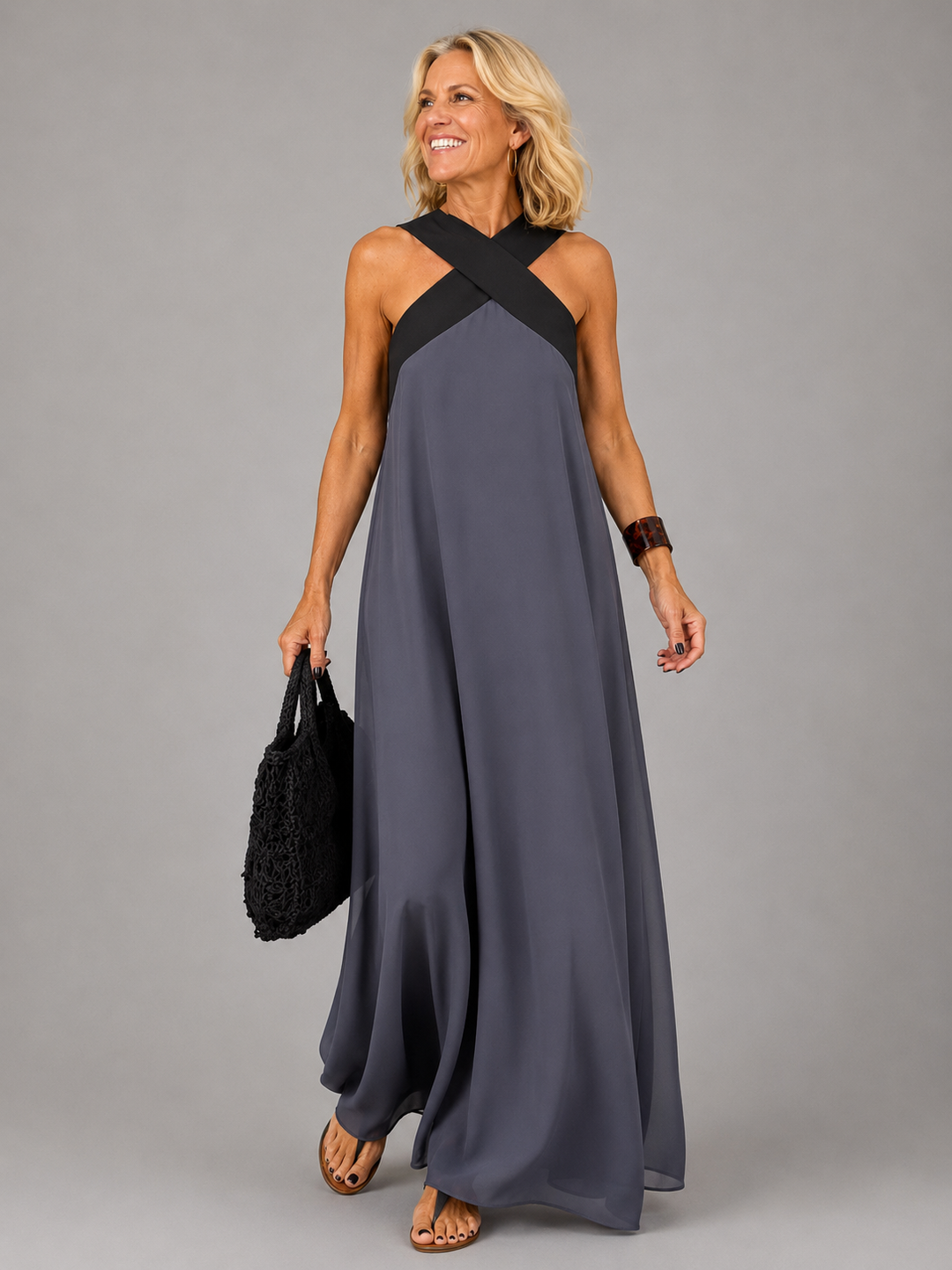 Aurora | Cross-Neck Maxi Dress