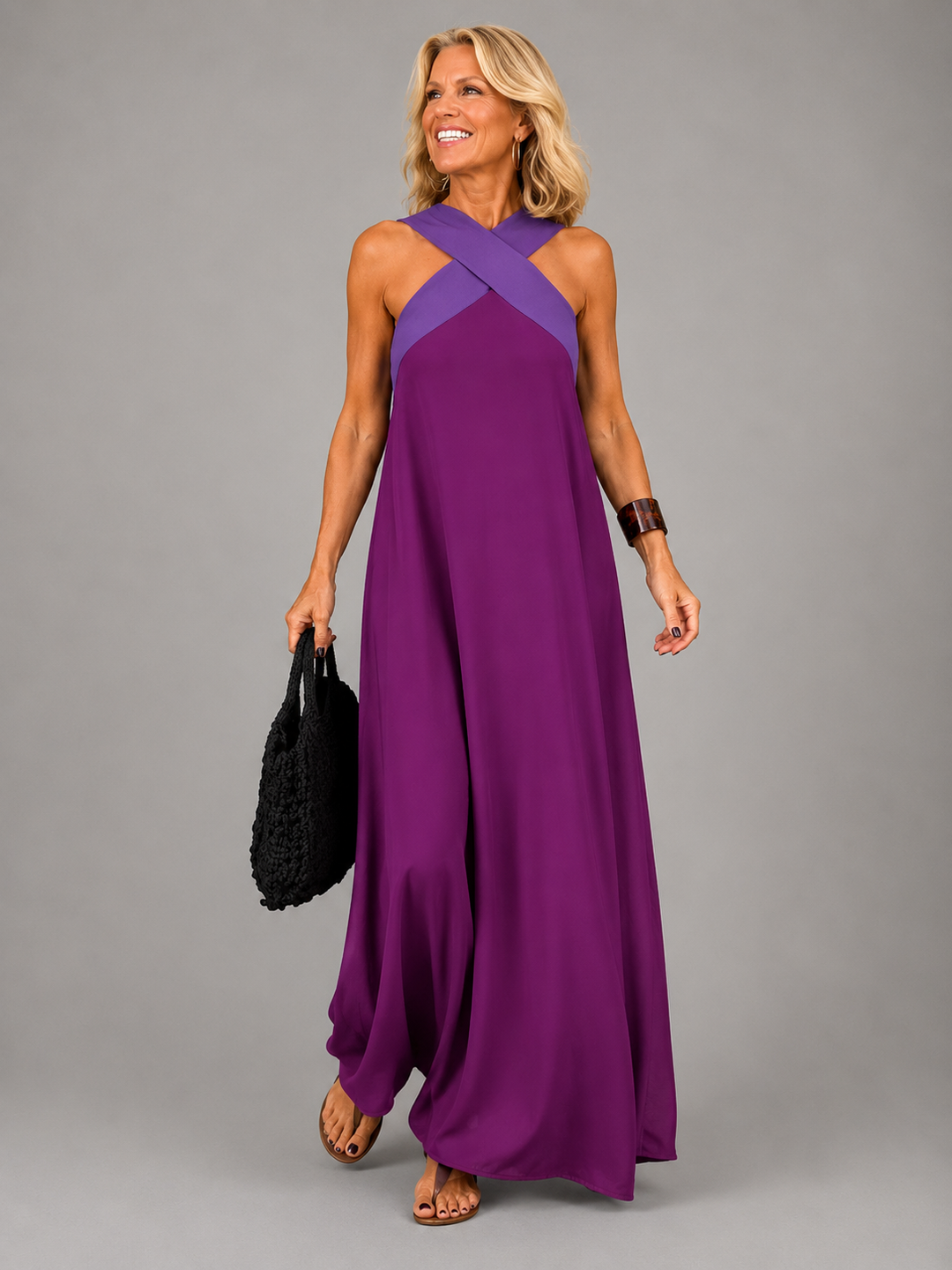Aurora | Cross-Neck Maxi Dress