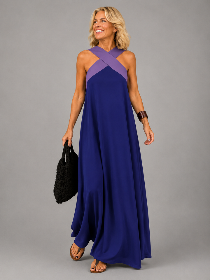 Aurora | Cross-Neck Maxi Dress