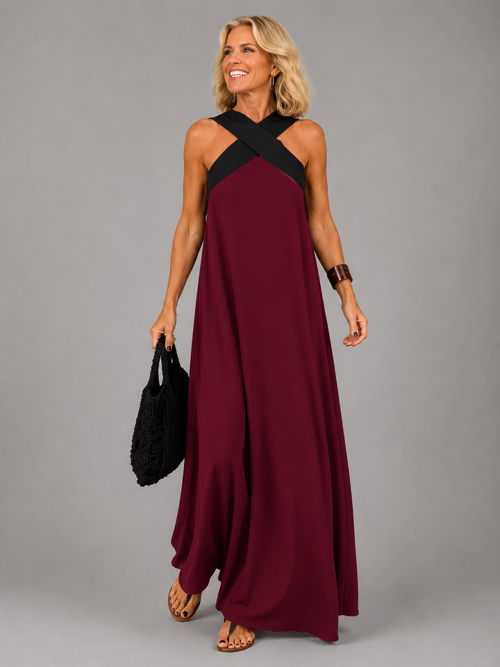 Aurora | Cross-Neck Maxi Dress