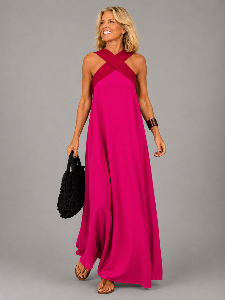 Aurora | Cross-Neck Maxi Dress