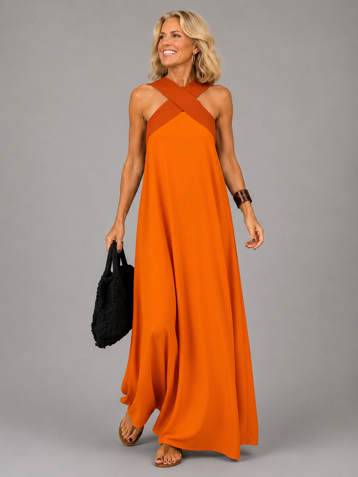 Aurora | Cross-Neck Maxi Dress