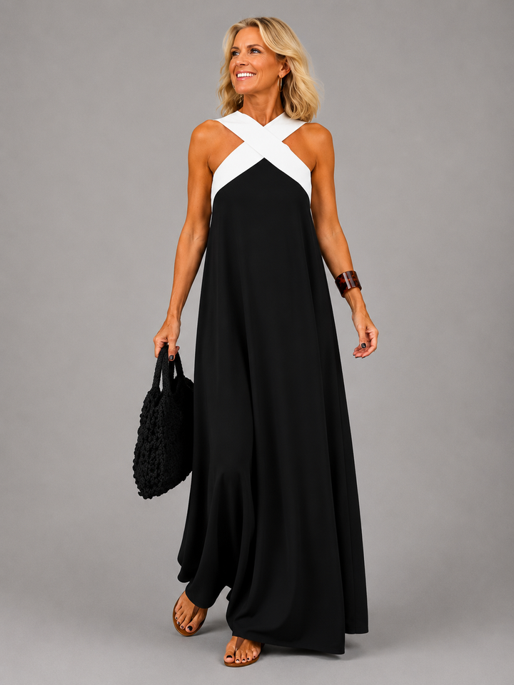 Aurora | Cross-Neck Maxi Dress