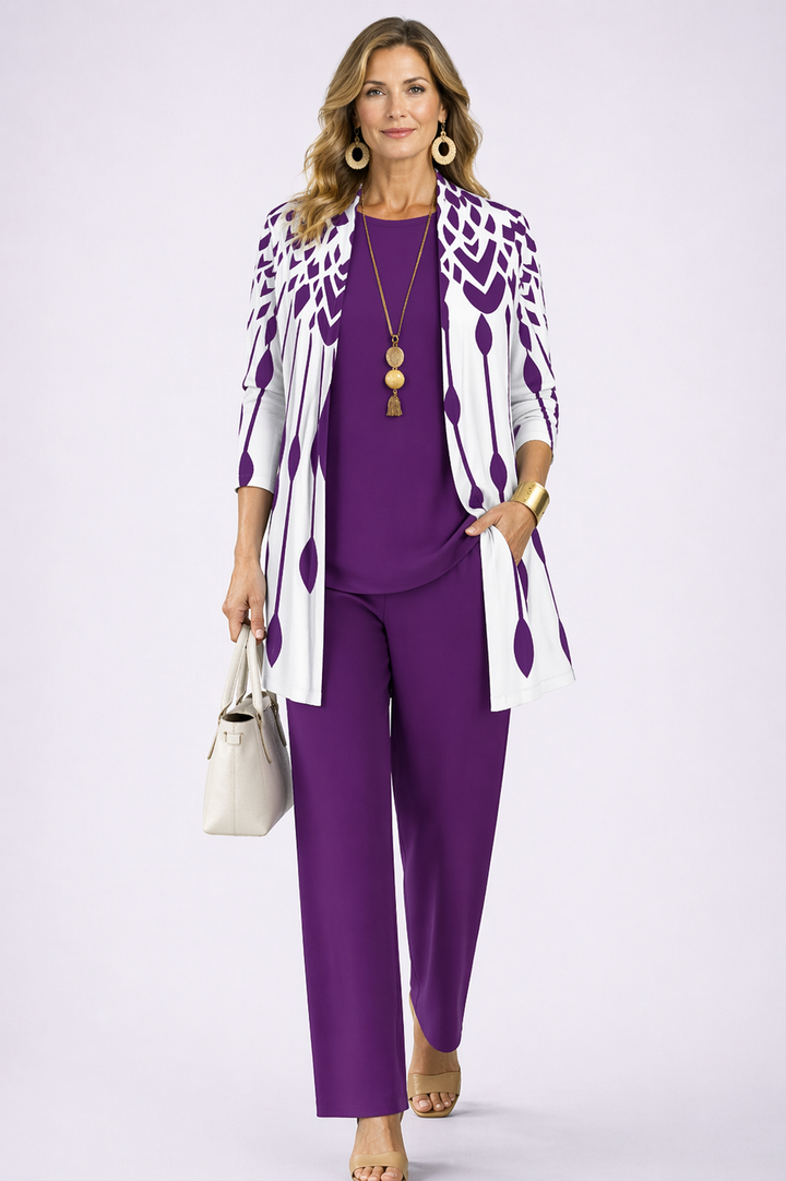 Sondra | Elegant Draped Three-Piece Set