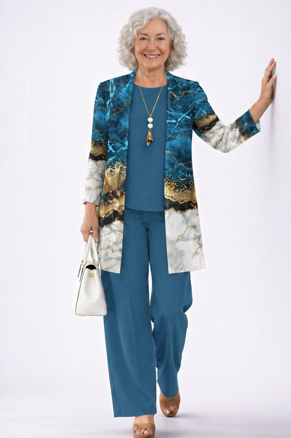 Sabrina | Refined Marble-Print Three-Piece Set
