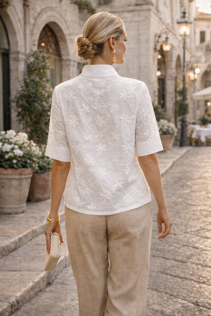 Delyth | Floral Textured Blouse