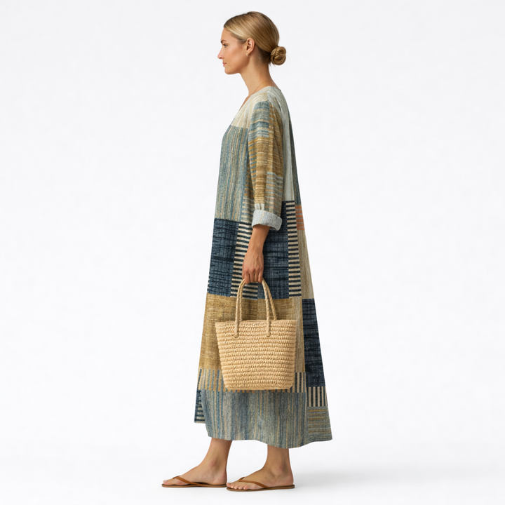 Freda | Abstract Print Midi Dress