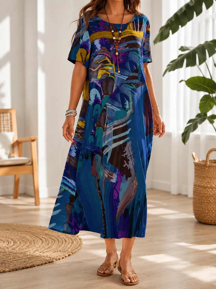 Rosina | Artful Print Midi Dress
