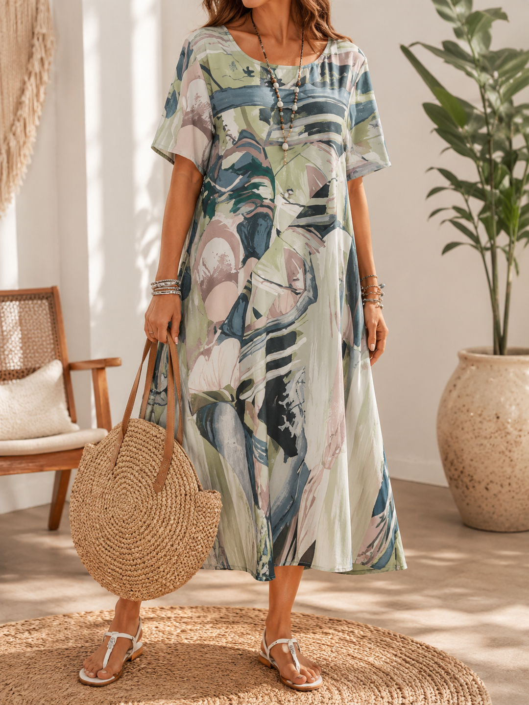 Rosina | Artful Print Midi Dress