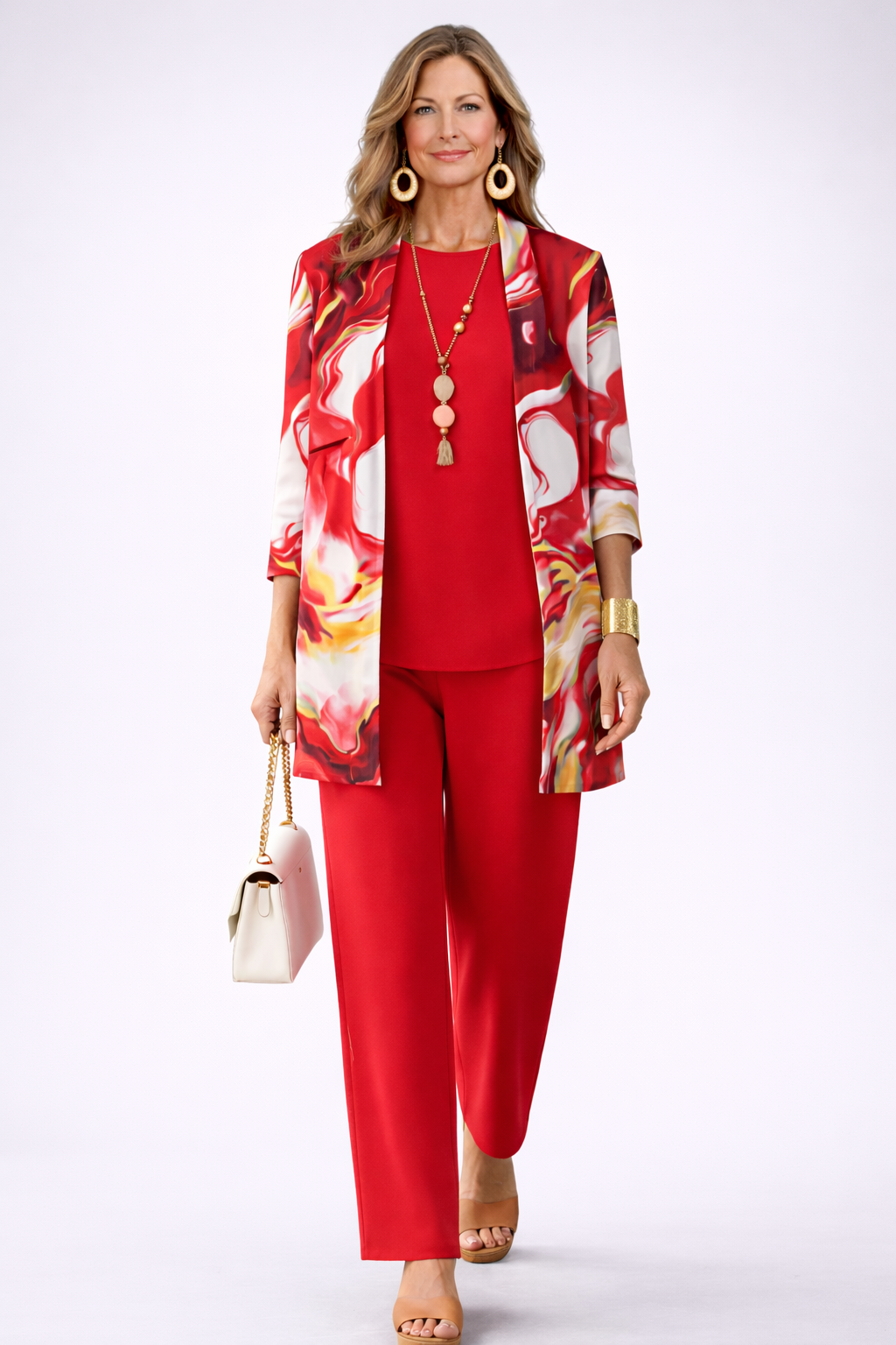 Carmen | Artful Swirl-Print Three-Piece Set