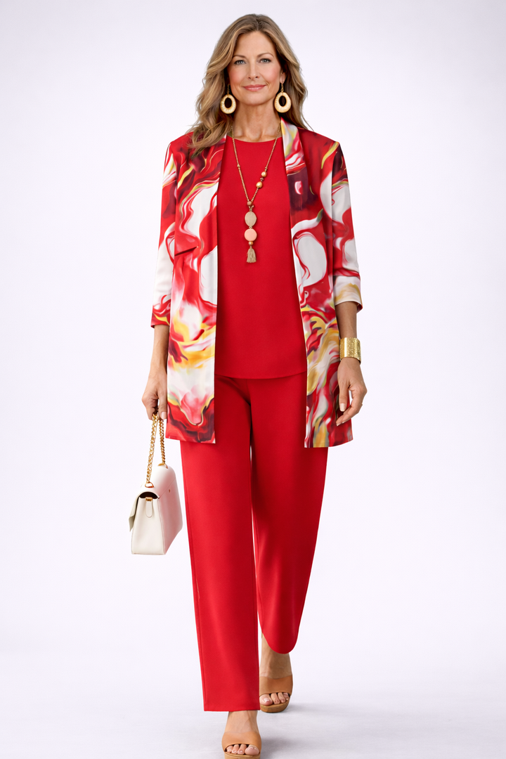 Carmen | Artful Swirl-Print Three-Piece Set