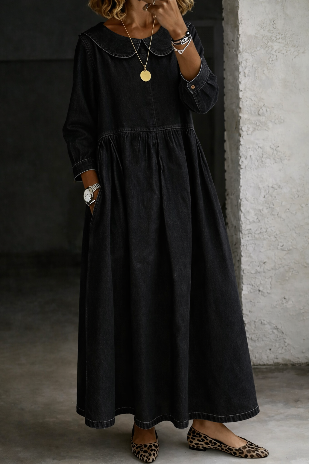 Josie | Peter Pan Collar Maxi Dress