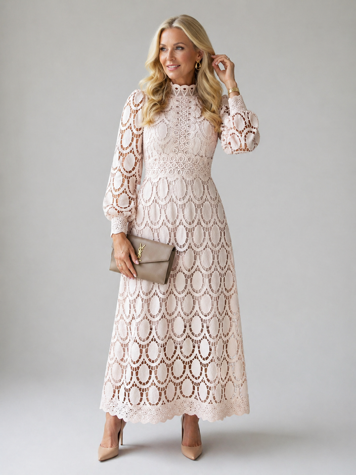 Camille | Scalloped Lace Midi Dress