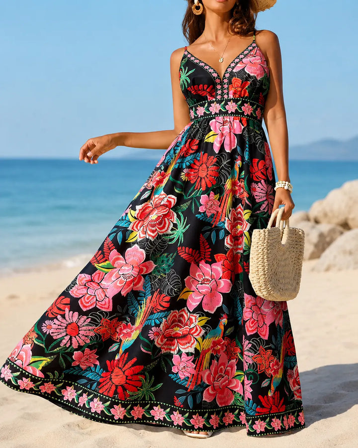 Ramona | Botanical Print Maxi Dress