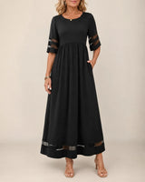 Belinda | Flowing Sheer-Trim Maxi Dress