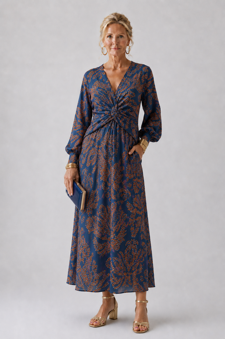 Iris | Twist-Waist Midi Dress