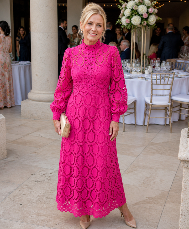 Camille | Scalloped Lace Midi Dress