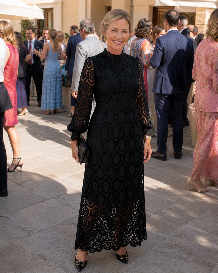 Camille | Scalloped Lace Midi Dress