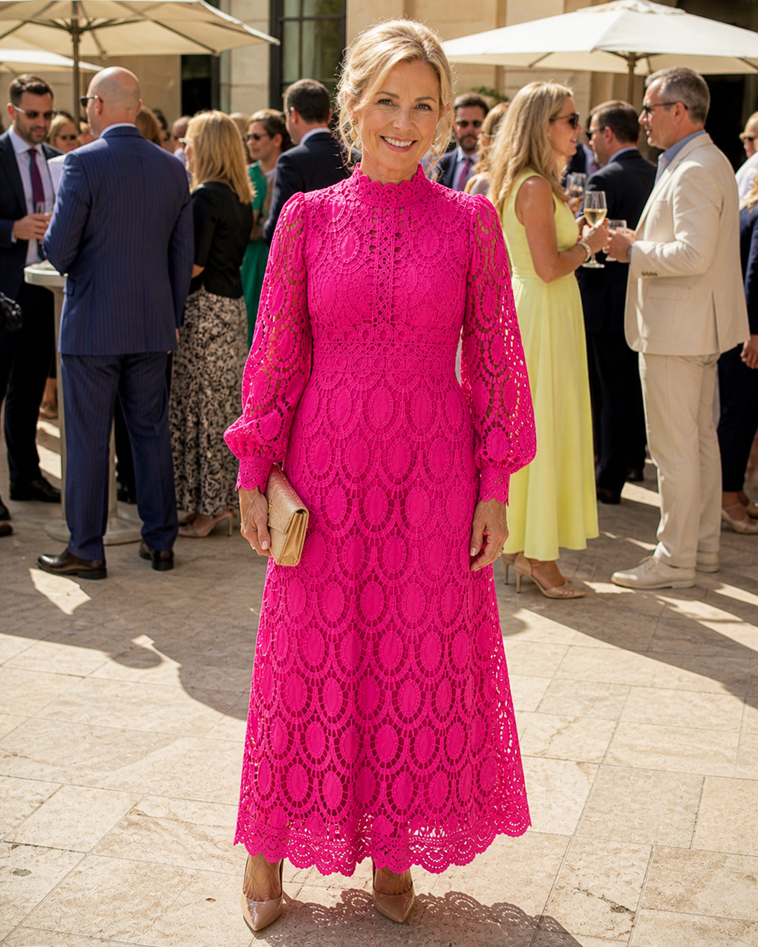 Camille | Scalloped Lace Midi Dress