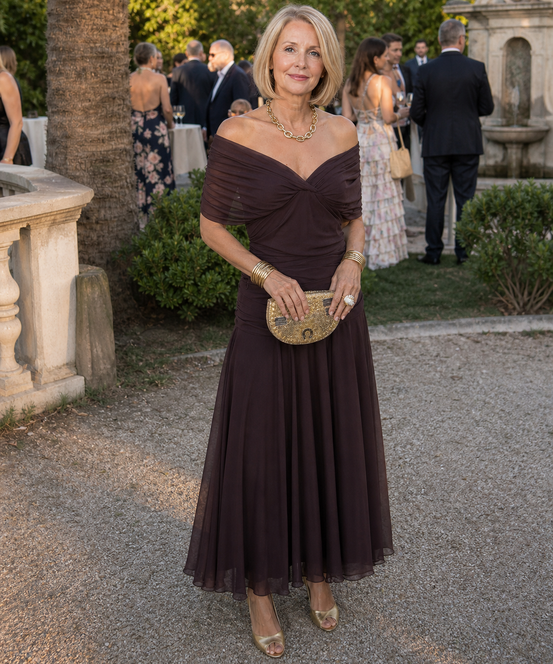 Audra | Off-Shoulder Flowing Midi Dress