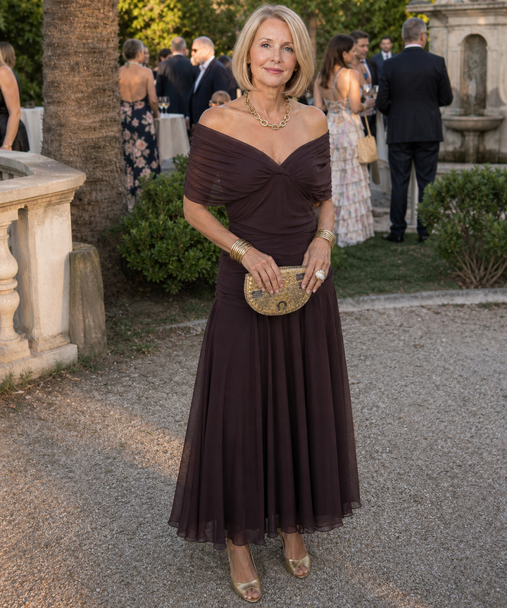 Audra | Off-Shoulder Flowing Midi Dress