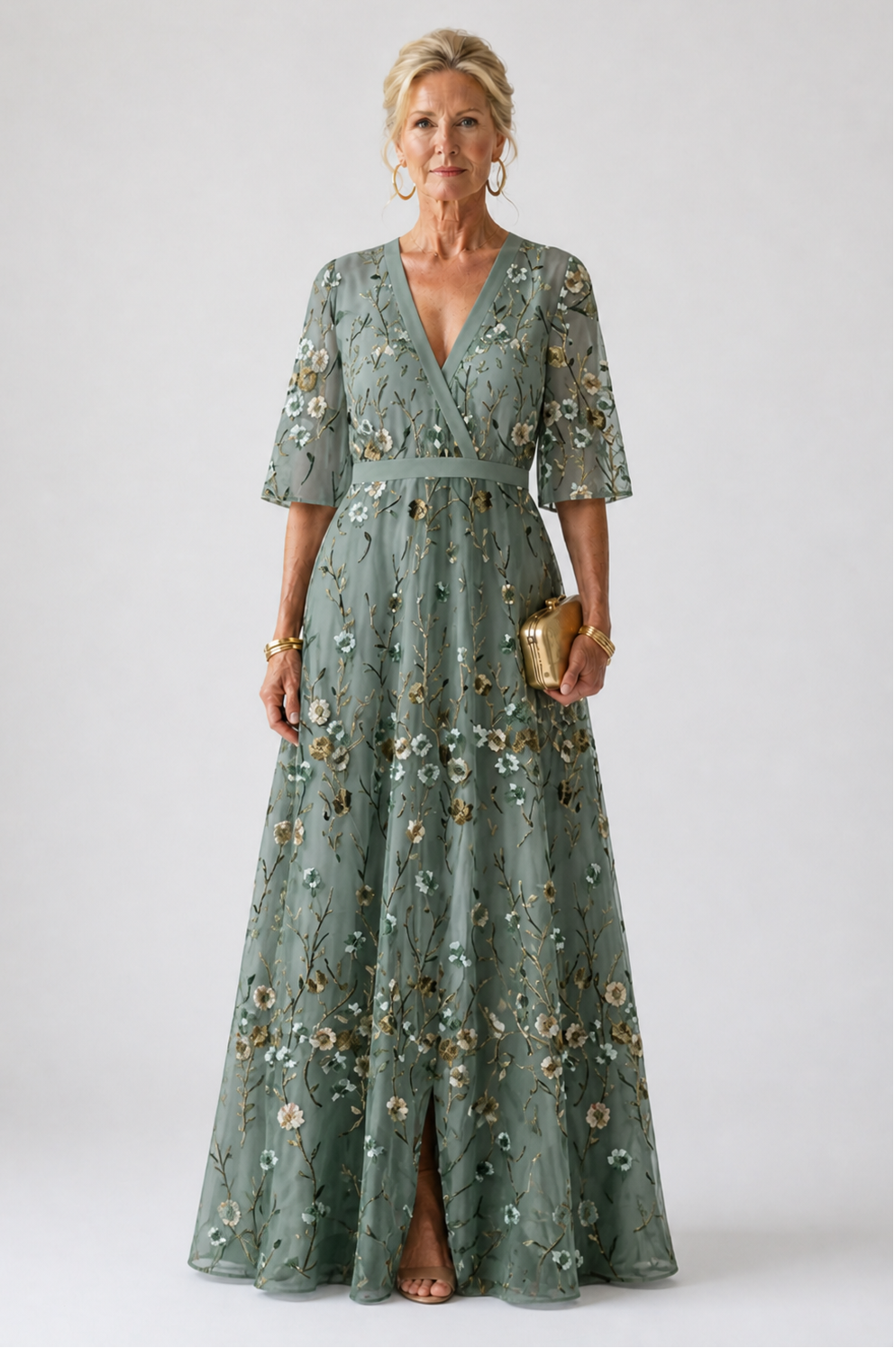 Emily | Floral V-Neck Maxi Dress