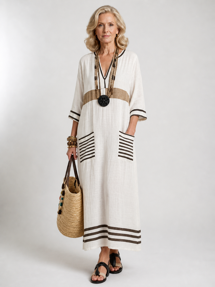 Eliana | Relaxed V-Neck Maxi Dress