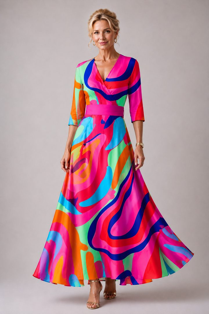 Fleur | Flowing V-Neck Maxi Dress