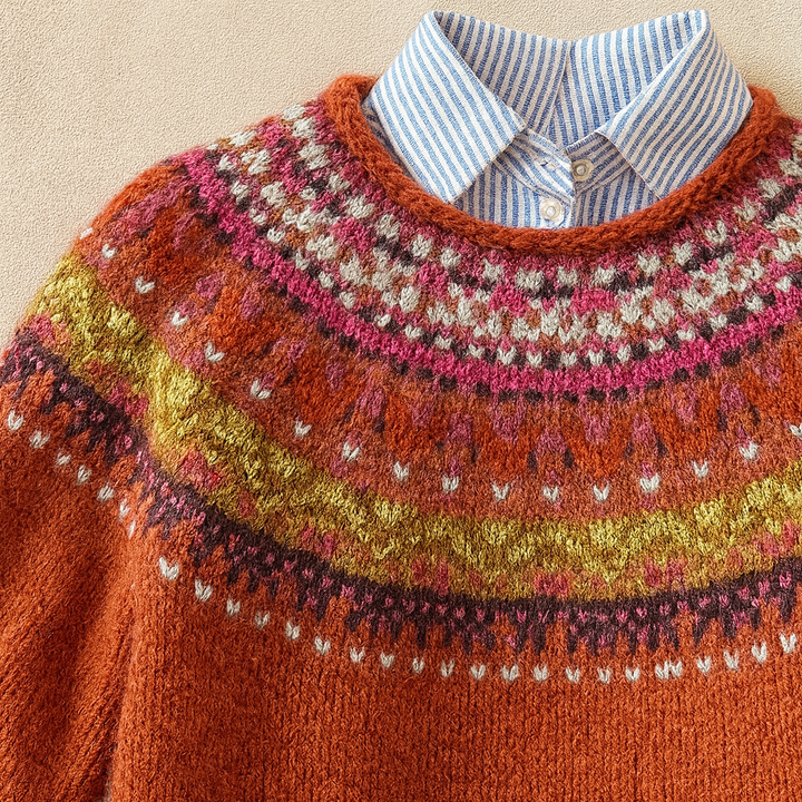 Anwen | Patterned Nordic Knit Sweater