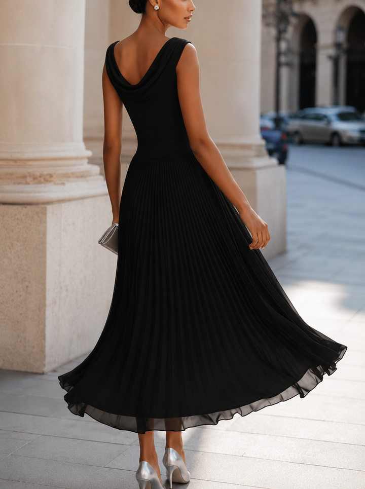 Claire | Pleated Flowing Midi Dress
