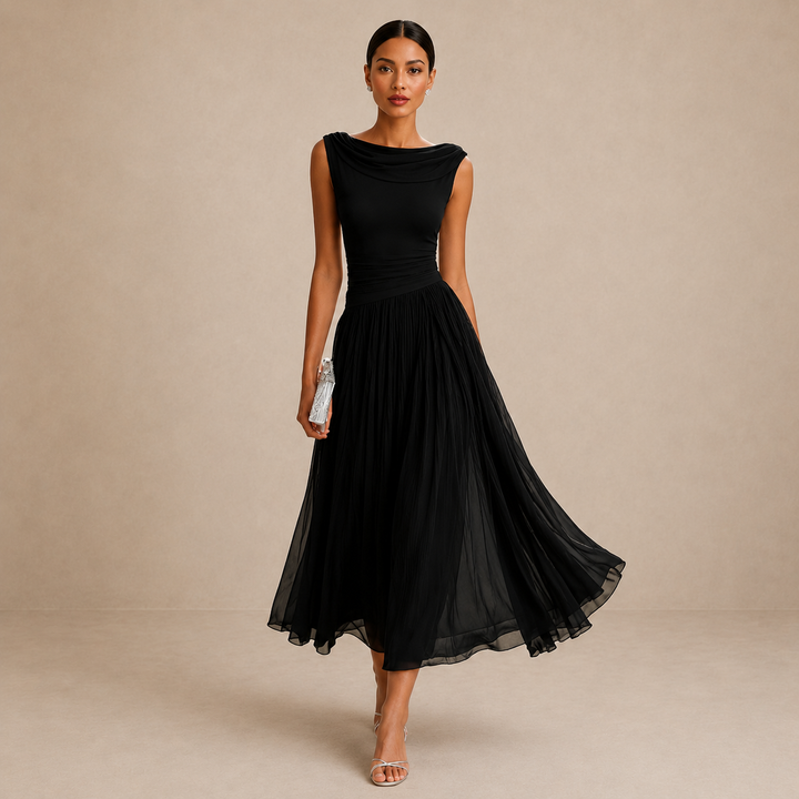 Claire | Pleated Flowing Midi Dress