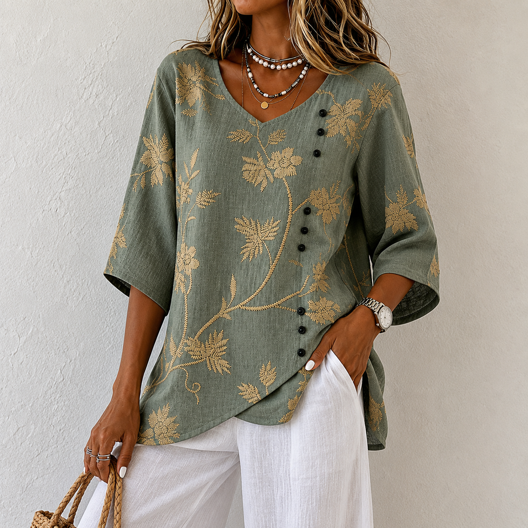 Cerys | Embroidered Floral Blouse