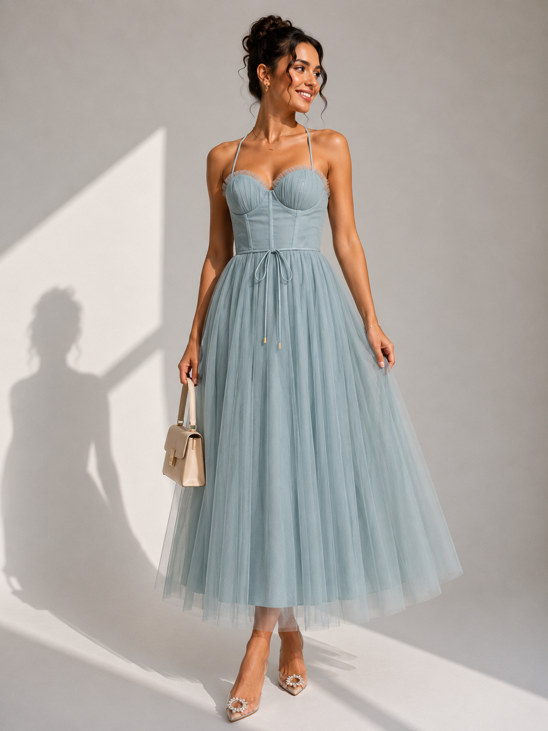 Emmalyn | Corset-Waist Midi Dress