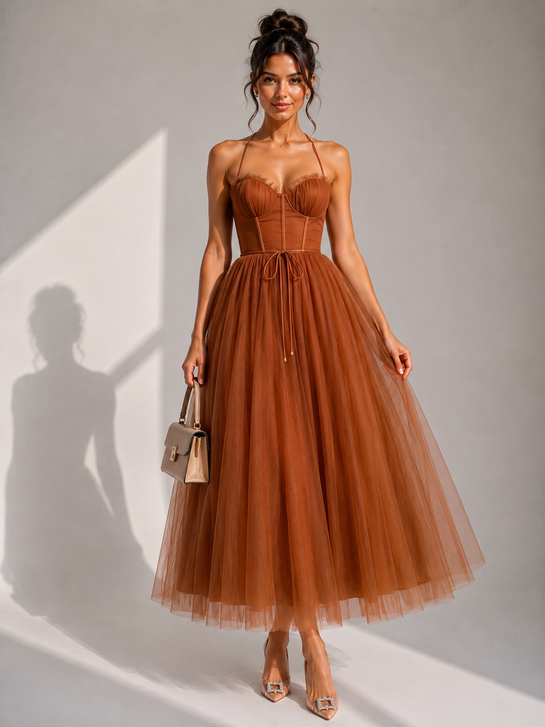 Emmalyn | Corset-Waist Midi Dress