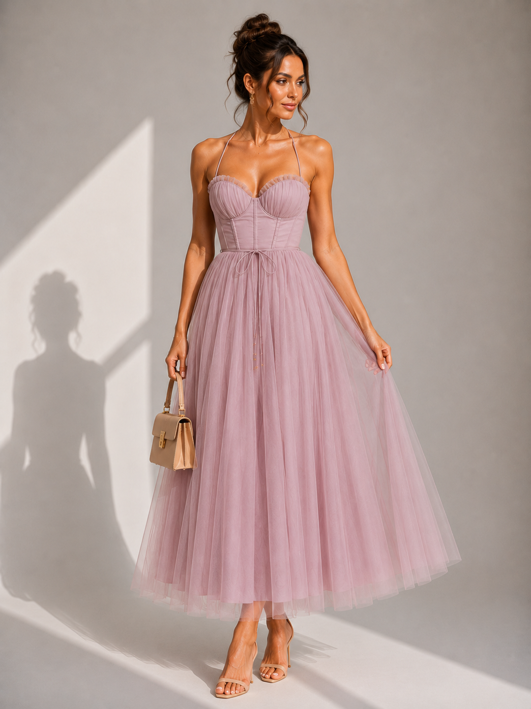 Emmalyn | Corset-Waist Midi Dress